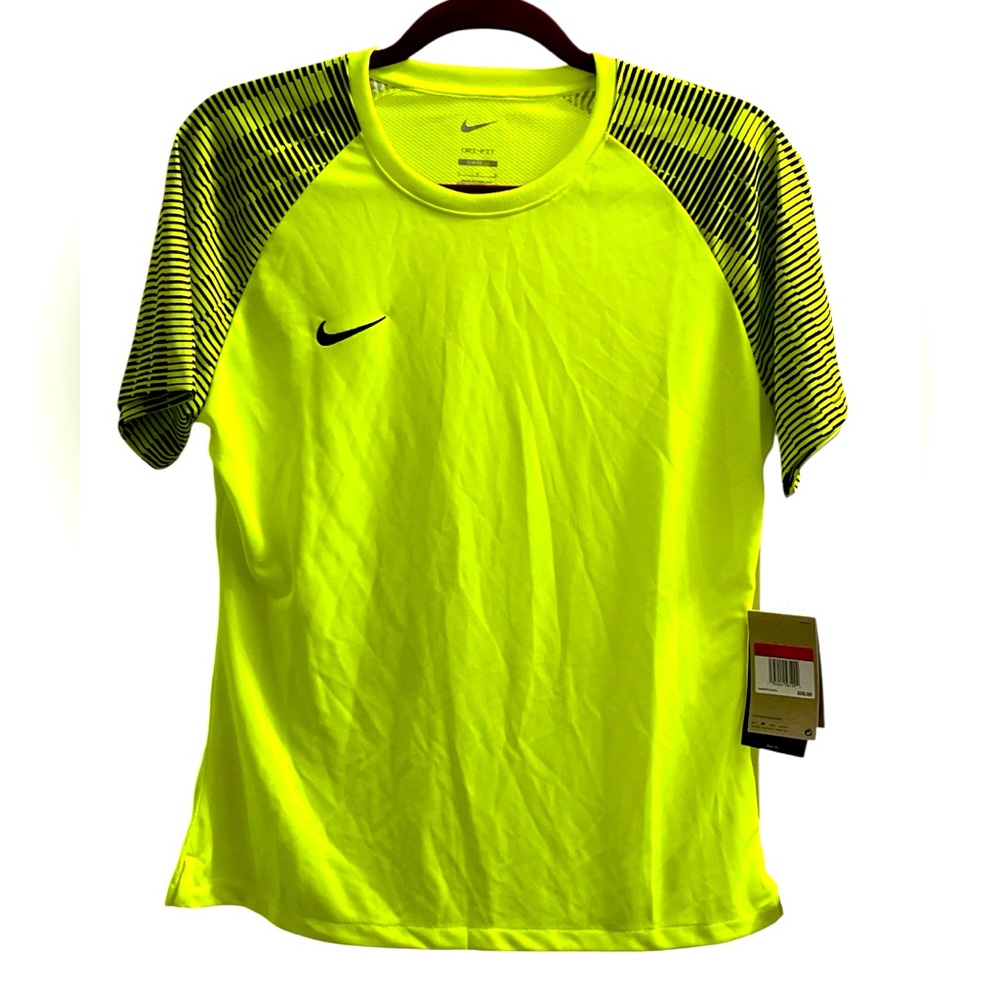 Nike Dri-FIT Academy Short Sleeve Soccer Jersey - Women’s Large - Volt/Black-NWT